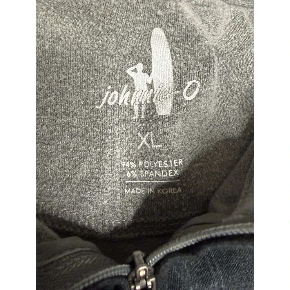 Men's Johnnie-O Gray Plaid 1/4 Zip Sweater Size XL Golf Casual Pullover
